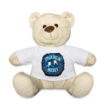 I can't I have hockey - Teddy Bear - white - Front