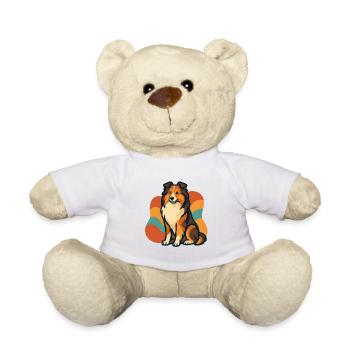 Chien de berger Shetland vibrant Sunburst - Nounours - blanc - Devant