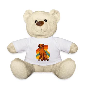 Retro Rhodesian Ridgeback Dog - Teddy Bear - white - Front
