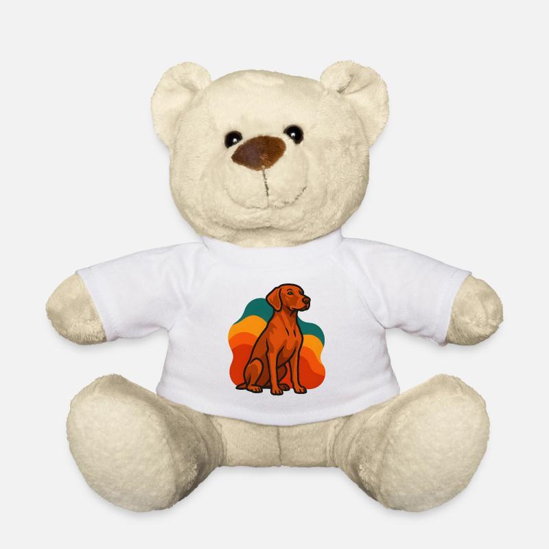 Vizsla Dog in Retro Palette - Teddy Bear - white