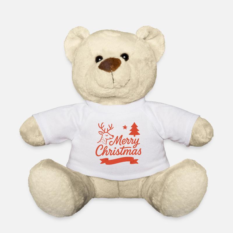 Merry Christmas Hirsch Motiv - Teddy - Weiß