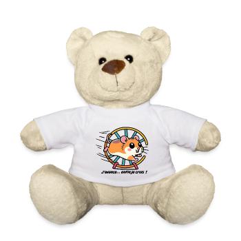 Hamster running in his wheel - Teddy Bear - white - Front