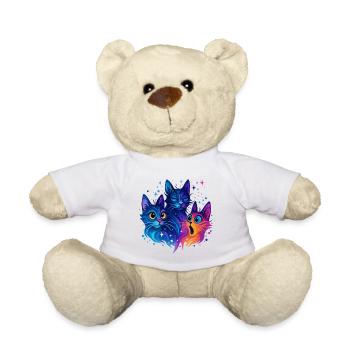 Neon Galaxy Katzen Trio - Teddy - Weiß - Vorne