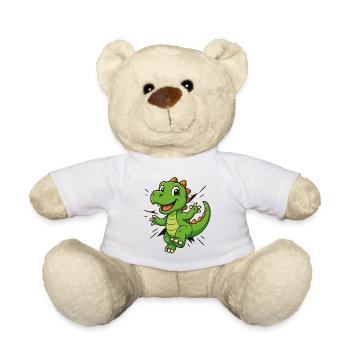 Süßer Comic Dino –  Kinder & Dinosaurier Fans - Teddy - Weiß - Vorne