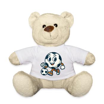 Lustige Fußball-Karikatur - Teddy - Weiß - Vorne