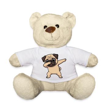 Süßer Mops Cartoon Dabbing Hund Kinder - Teddy - Weiß - Vorne