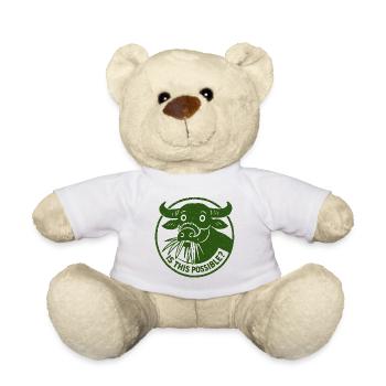Is This Possible curiosity funny Buffalo Cow Stamp - Teddy Bear - white - Front