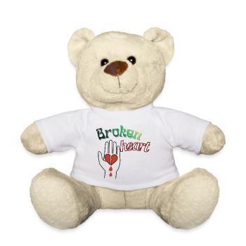 Hand mit gebrochenem Herzen - Teddy - Weiß - Vorne