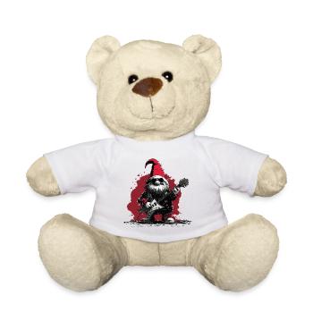 Metal Gnome – Rockiger Weihnachts- und Gartenzwerg - Teddy - Weiß - Vorne