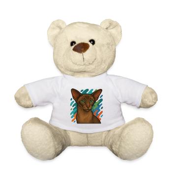 Orientalische Kurzhaarkatze Illustration - Teddy - Weiß - Vorne