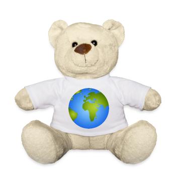 Blaue Erde – Stilvolle Weltkugel Illustration - Teddy - Weiß - Vorne
