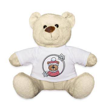 Winterbär in Rosa - Teddy - Weiß - Vorne