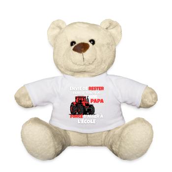 Jungen T-Shirt Traktor Schule Bauer - Teddy - Weiß - Vorne