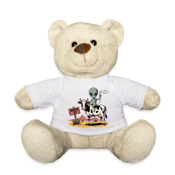 Lustige Area 51 Alien UFO Reitkuh - Teddy - Weiß - Vorne