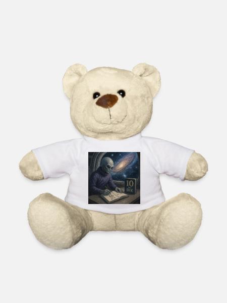 Alien Ecrivain Cosmos - Nounours - blanc