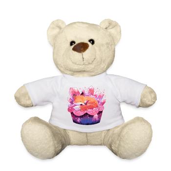 Schlafender Fuchs im Kristallkuchen - Teddy - Weiß - Vorne
