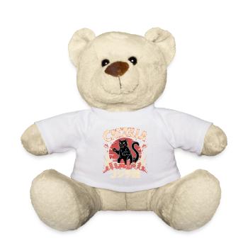 Catzilla - Logo de chat mignon - Nounours - blanc - Devant