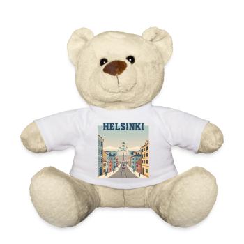 Helsinki Tram to Senate Square - Teddy Bear - white - Front