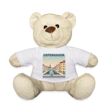 Paysage du canal de Copenhague Port Pastel - Nounours - blanc - Devant