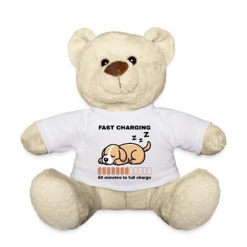 Powernap Dog – Fast Charging - Teddy Bear - white - Front