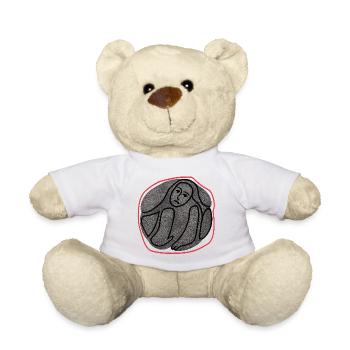 Melancholisches Wesen im Kreis - Teddy - Weiß - Vorne