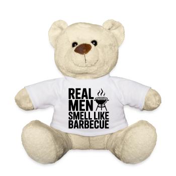 Real Men Smell Like Barbecue - Teddy Bear - white - Front
