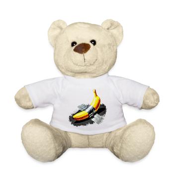 Lustige Moderne Kunst Banane Design T-Shirt - Teddy - Weiß - Vorne