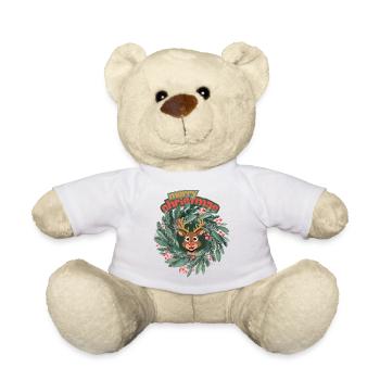 Mignon renne dans la couronne de Noël - Nounours - blanc - Devant
