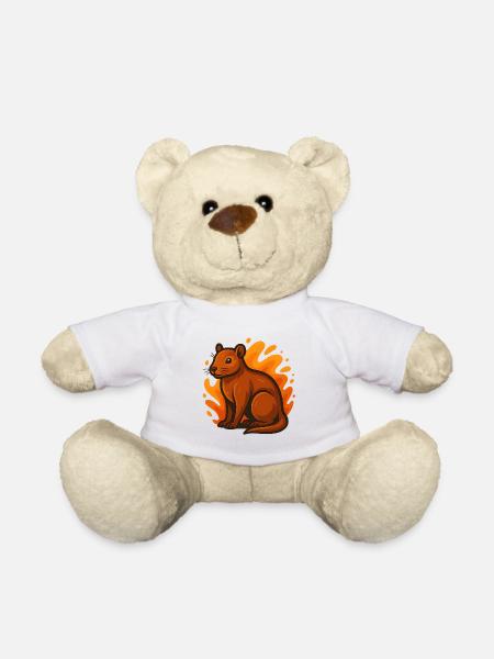 Agouti in flammendem Orange - Teddy - Weiß