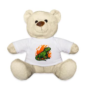 Flammendes Ivuan im grünen Neon-Stil - Teddy - Weiß - Vorne
