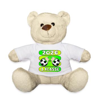 Fußball Grundschule Vierte Klasse 2026 - Teddy - Weiß - Vorne