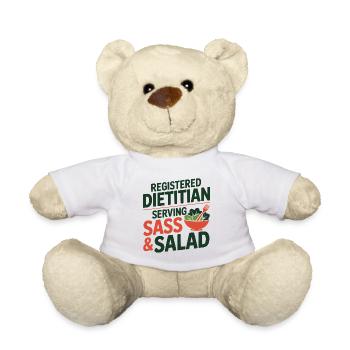 Registered Dietitian Serving Sass & Salad Expert  - Teddy Bear - white - Front