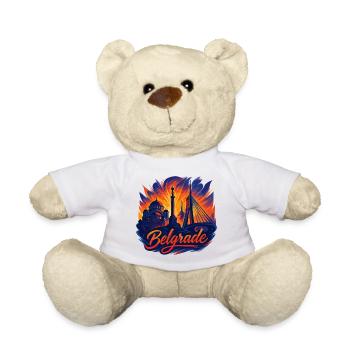 Belgrade Capitale Serbie Silhouette Cadeau - Nounours - blanc - Devant