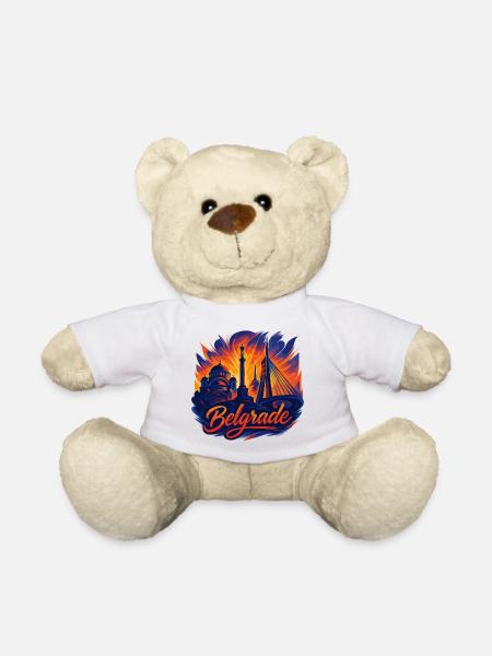 Belgrad Hauptstadt Serbien Silhouette Geschenk - Teddy - Weiß