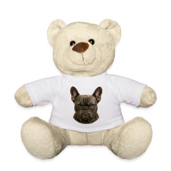 Serious Franz Bulldog Head - Teddy Bear - white - Front
