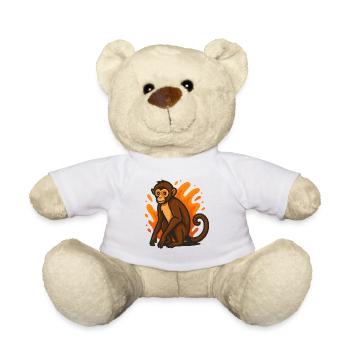 Spider Monkey in Flaming Aura - Teddy Bear - white - Front