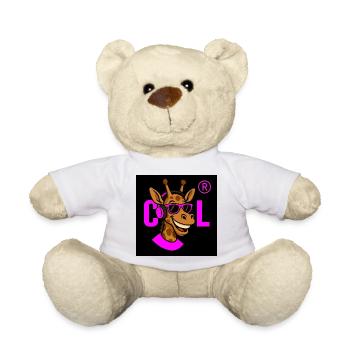 Neon Giraffe DJ with Pink Accessories - Teddy Bear - white - Front