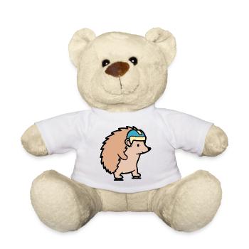Igel Schlittschuhlaufen Hockey - Teddy Bear - white - Front