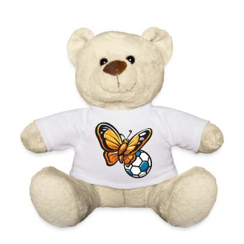 Schmetterling trifft Fußball - Teddy - Weiß - Vorne