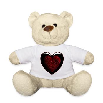 Un cœur d’amour fait de feuillages - Nounours - blanc - Devant