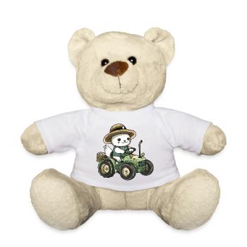 Seal Animal Tractor Farmer - Teddy Bear - white - Front