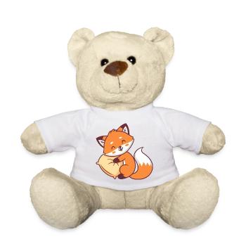 Orangefarbener kuscheliger Fuchsplüsch - Teddy - Weiß - Vorne