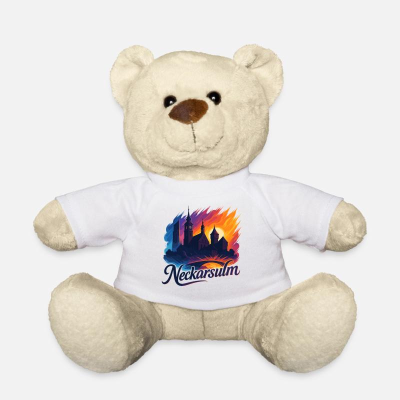 Neckarsulm Stadt Silhouette Neckar Geschenk - Teddy - Weiß