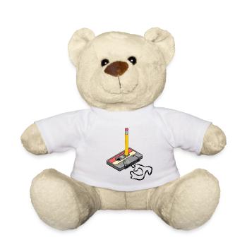 Nostalgia Retro Cassette Tape Pencil 2000 Vibes - Teddy Bear - white - Front