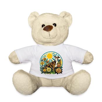 Sunlit Floral Greyhound - Teddy Bear - white - Front