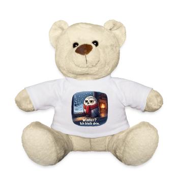 Winter Eule: Ich bleib drin - Teddy - Weiß - Vorne