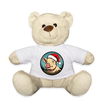Ferkel Weihnachten - Teddy - Weiß - Vorne