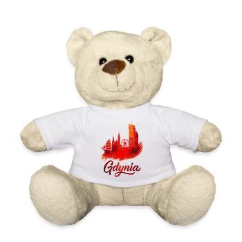 Gdynia Poland Polska White Harbor City Red Gift - Teddy Bear - white - Front
