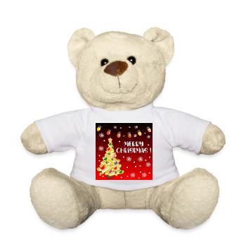 Lustige frohe Weihnachtspommes - Teddy - Weiß - Vorne