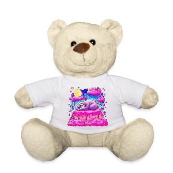 Paresseux Pourpre Dormeur sur Gâteau Rose - Nounours - blanc - Devant